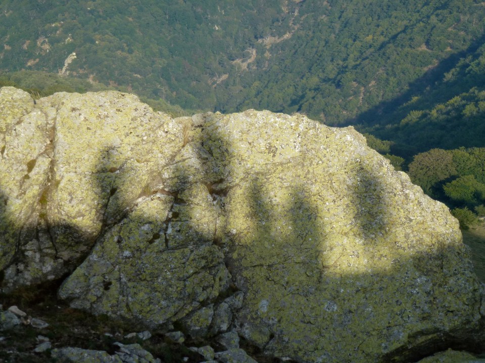 shadows on a rock