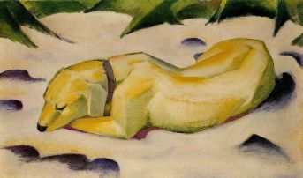 Franz_Marc-Dog_Lying_in_the_Snow-1910-1911