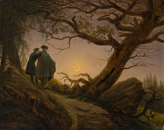 Friedrich_two men contemplating the moon