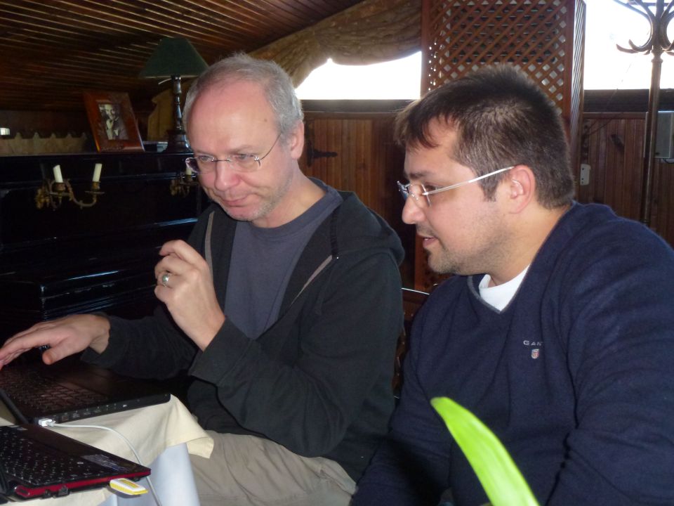 Bill and Gokcenur at work