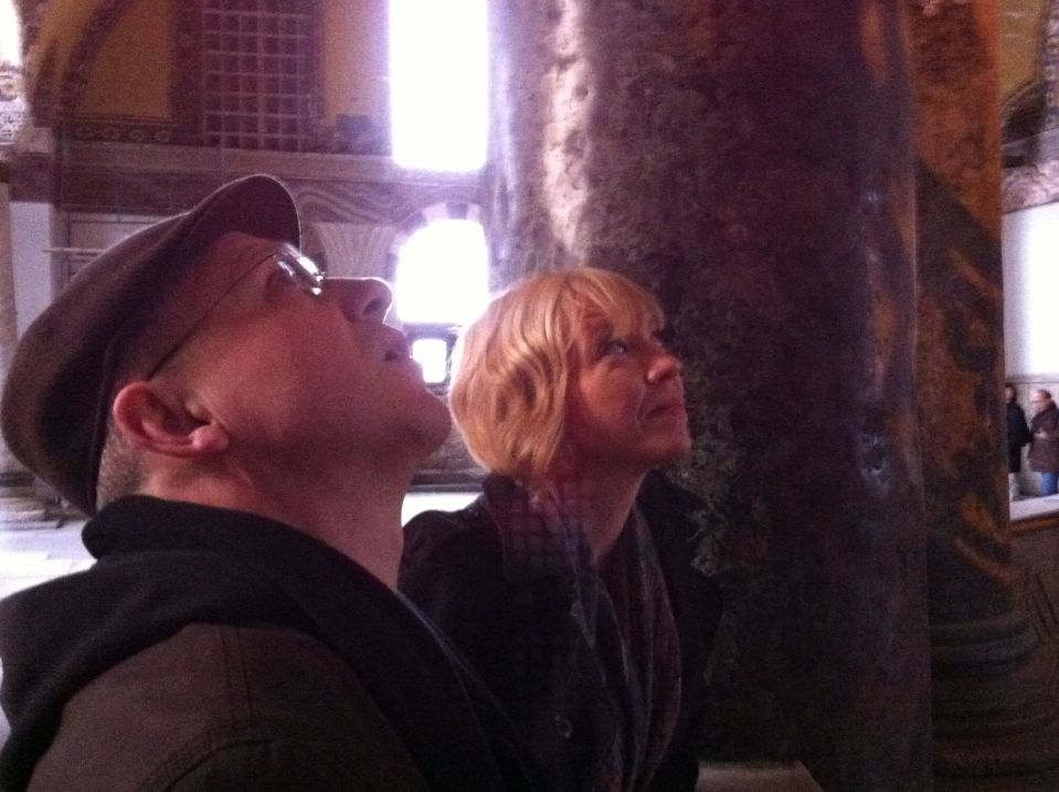 Bill and Zoe pretending that what they are looking at is really there