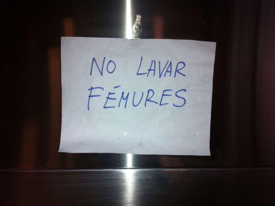 no lavar femures