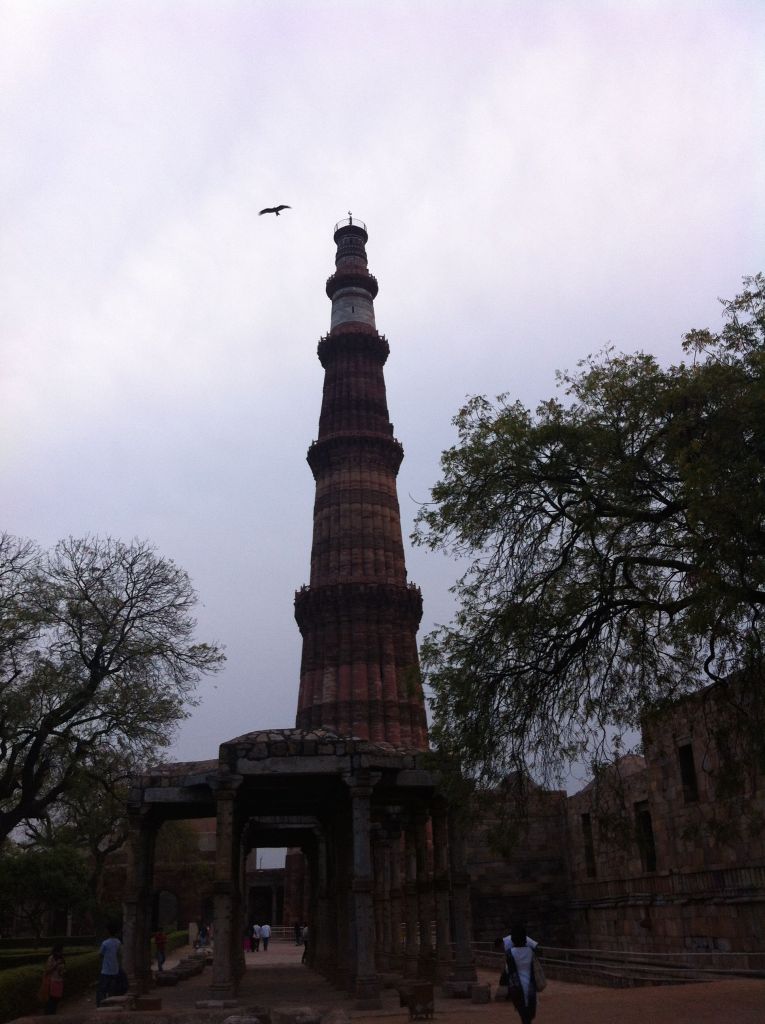 Qutub Minar tower, with vulture, Delhi