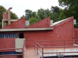 Diego's house from veranda of Frida's house, San Angél.