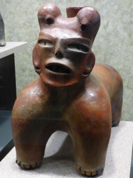 Dogs (such as this one, in the Museum of Anthropology, Mexico City) guided their people to the next world in Aztec culture.