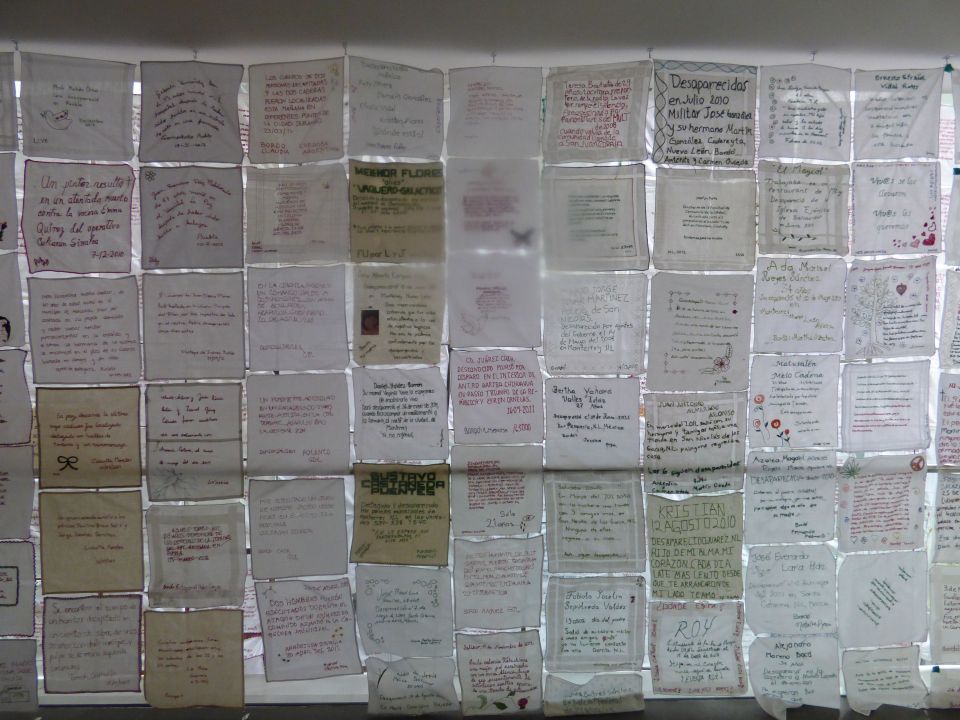 A 'wall' of such handkerchiefs