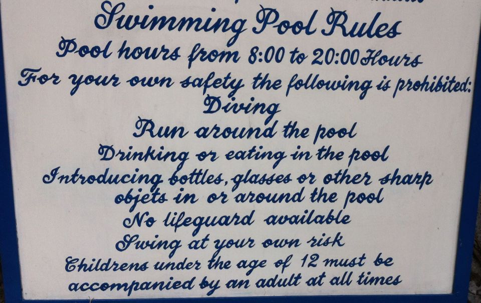 sign swing at your own risk