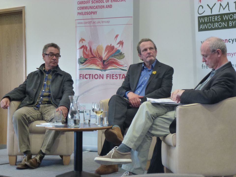 Blanco (centre) with Pedro Serrano (left) and Bill Herbert at Fiction Fiesta