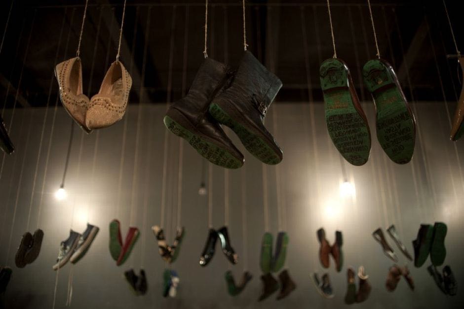 Shoes hanging